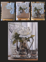 Load image into Gallery viewer, Original Still Life Oil Painting -"White Rose Tea"